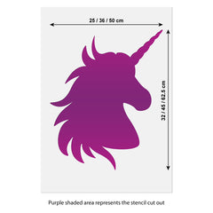 CraftStar Unicorn Stencil size guide