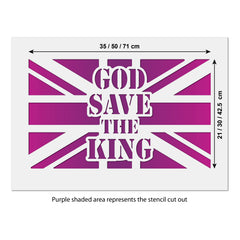 CraftStar God Save The King Large Flag Stencil Template Size Guide