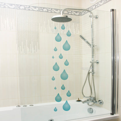 Craftstar Raindrops Stencil on Shower Screen