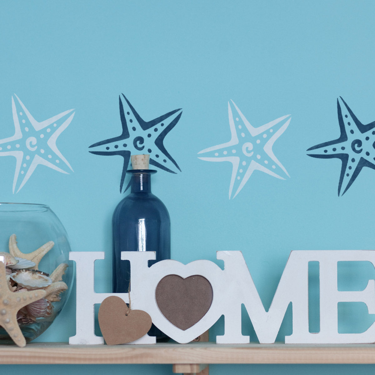 CraftStar Starfish Stencil as a border