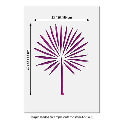 CraftStar Fan Palm Leaf Stencil size guide