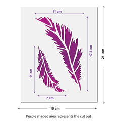 CraftStar Small Feather Stencil Size Guide