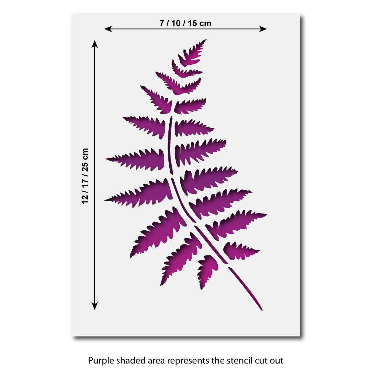 CraftStar Fern Frond Stencil Sizes