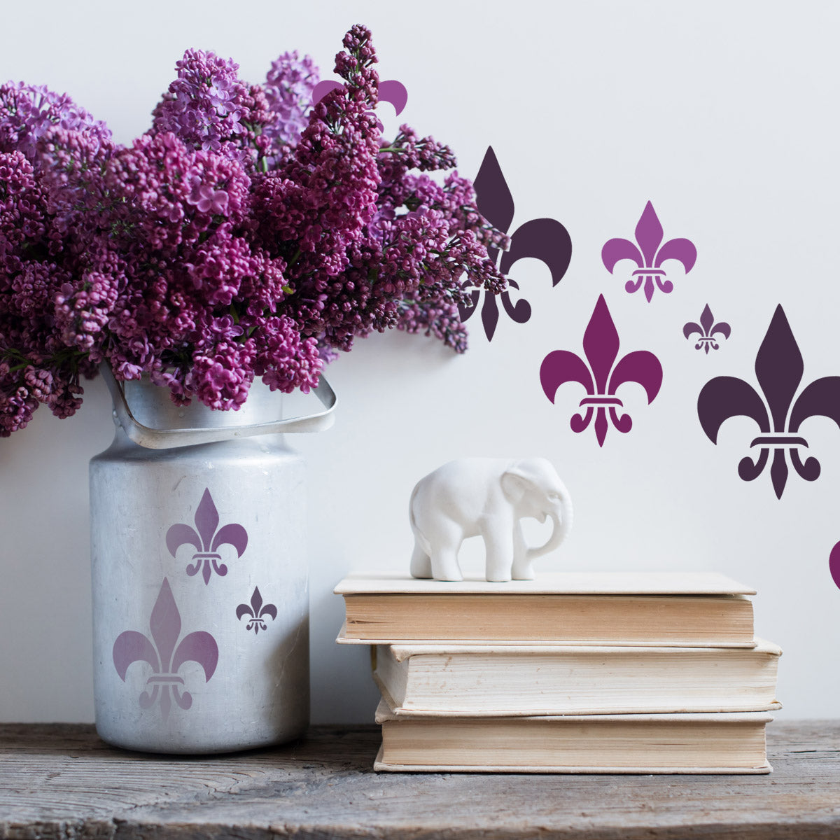 CrafStar Classic Fleur De Lys Stencil Set in Purples