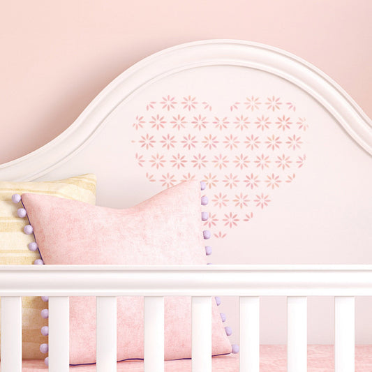 CraftStar Flower Pattern Heart Stencil in nursery