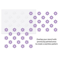 CraftStar 5 cm Flower Pattern Wall Stencil Layout