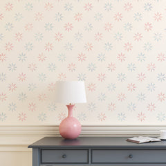 CraftStar 5 cm Flower Pattern Wall Stencil in pinks and blues