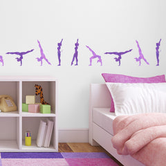 Walkover Gymnast Stencil Set in Girl's Bedroom - CraftStar