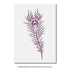 CraftStar Peacock Feather Wall Stencil