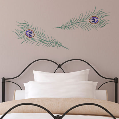 CraftStar Peacock Feather Wall Stencil