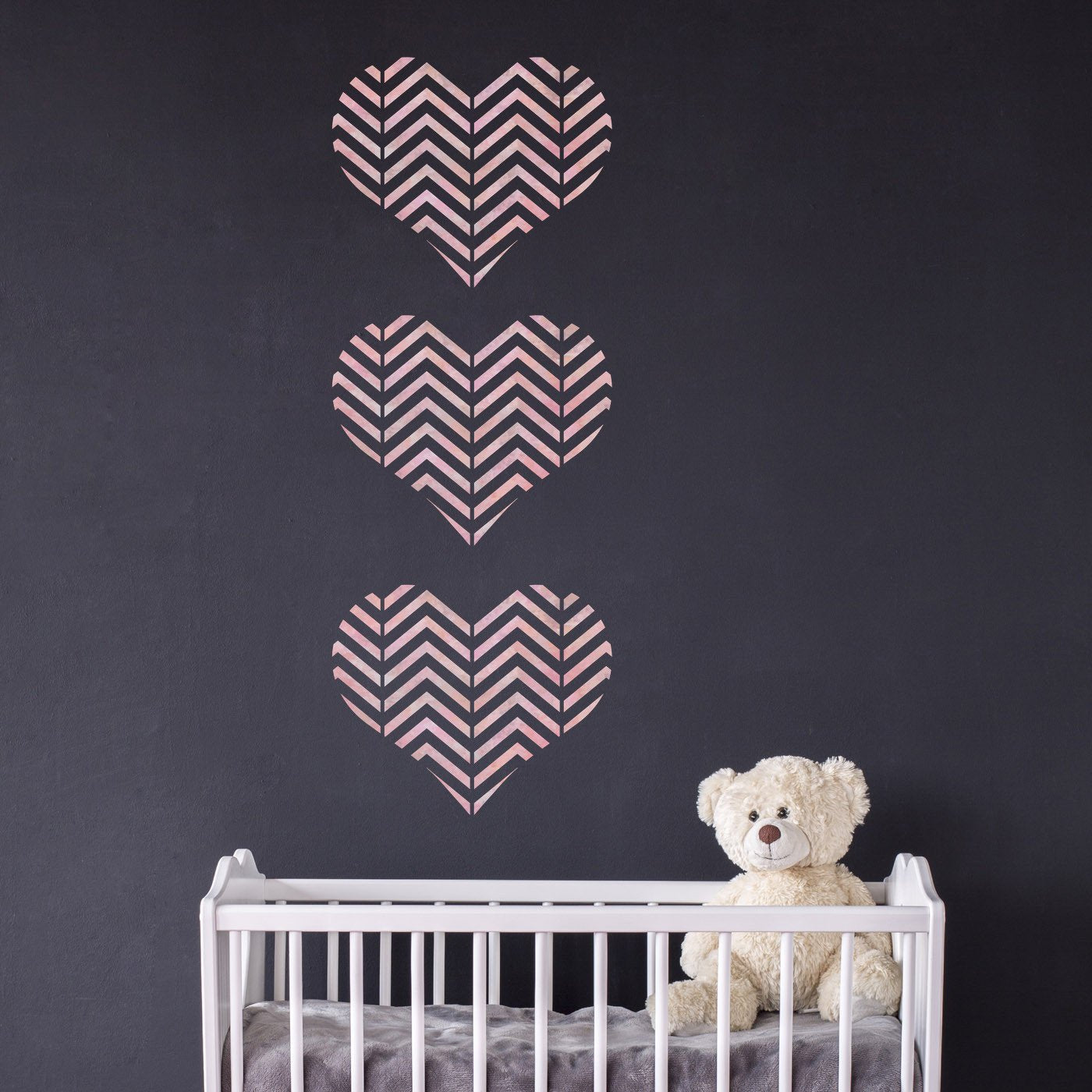 CraftStar Zig Zag Pattern Heart Stencil in Nursery