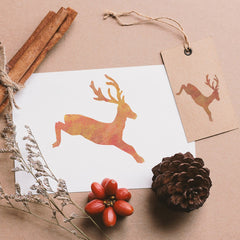 CraftStar Leaping Stag Stencil on card