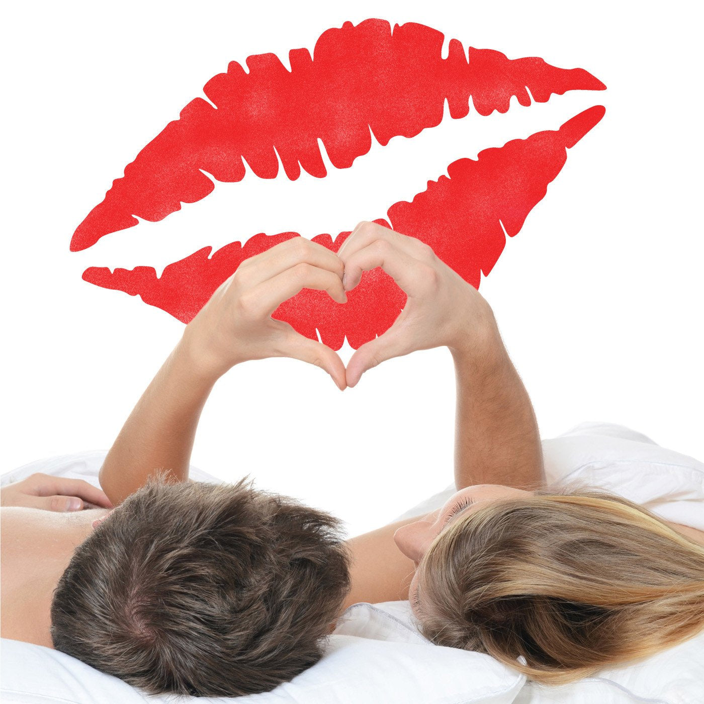 Lip Print Wall Stencil for Couples