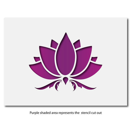 CraftStar Small Lotus Flower Stencil Layout