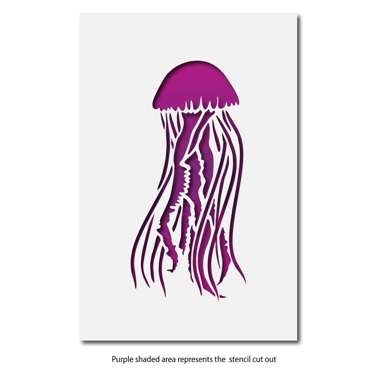 Mauve Stinger Jellyfish Stencil - CraftStar