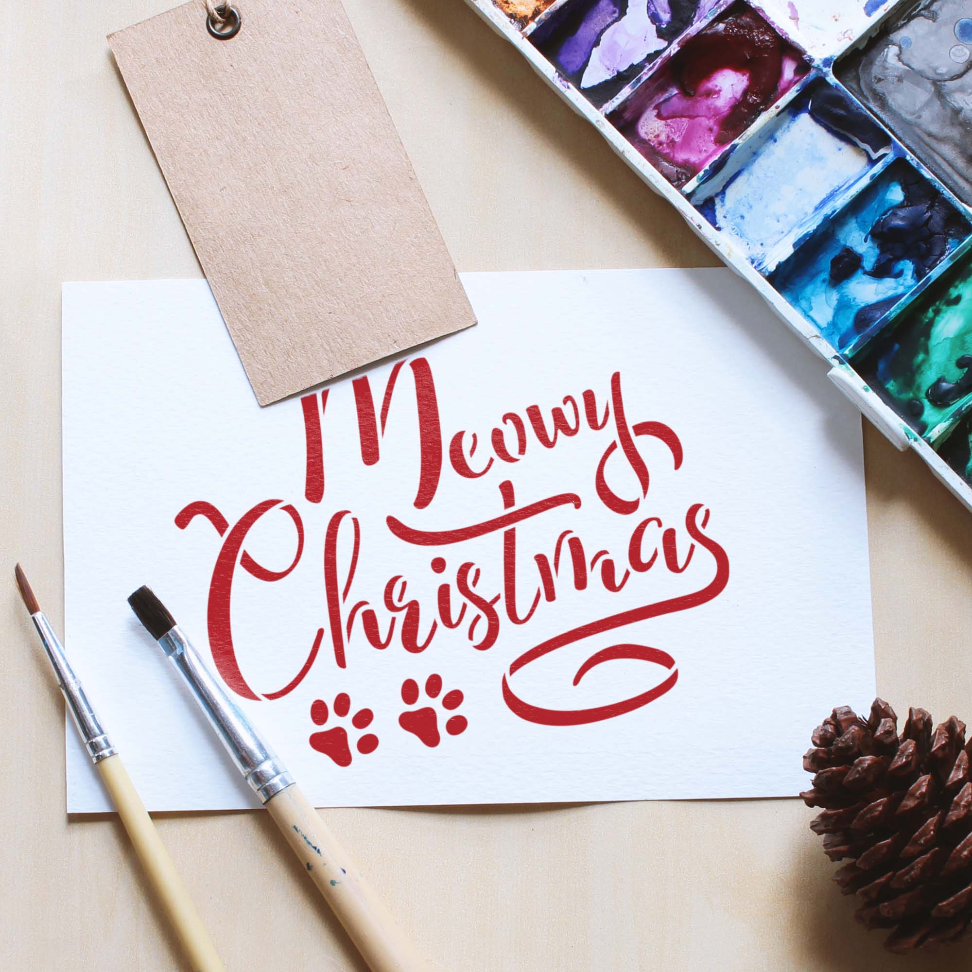 CraftStar Meowy Christmas Stencil