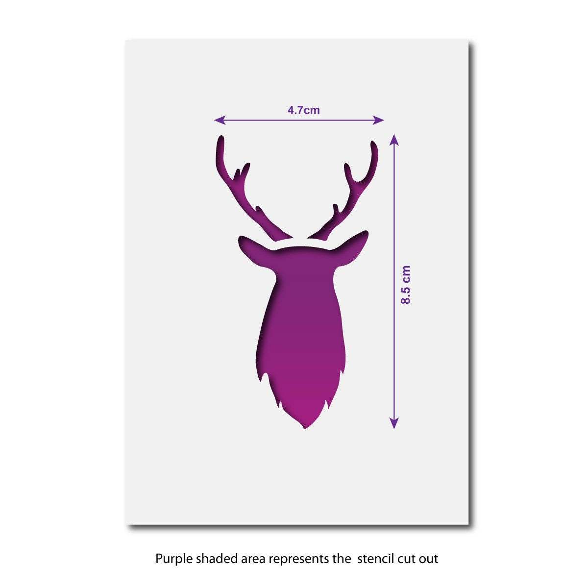 CraftStar Mini Stag Head Stencil - Size Guide