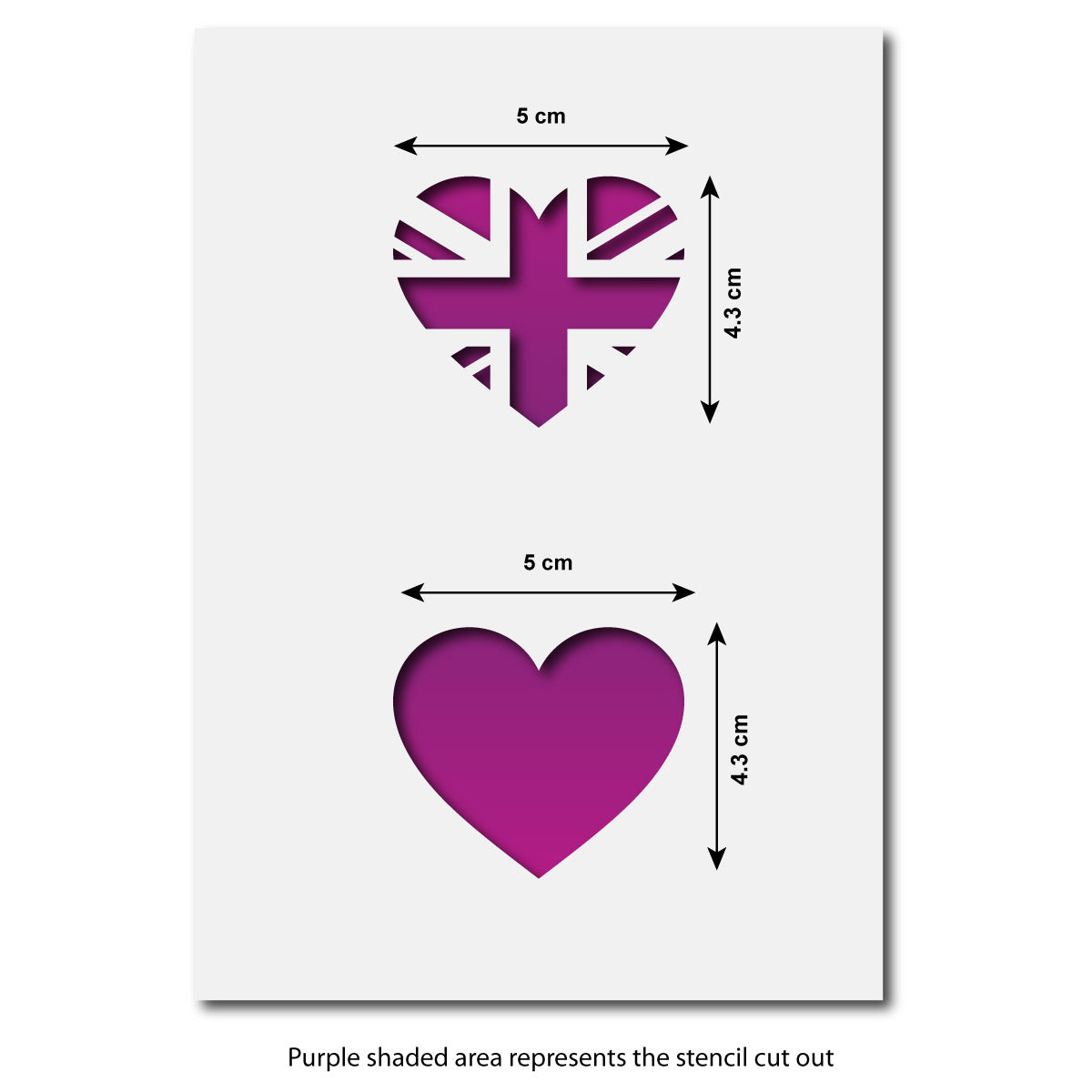 CraftStar Heart Shaped Union Jack Stencil - A6 Size