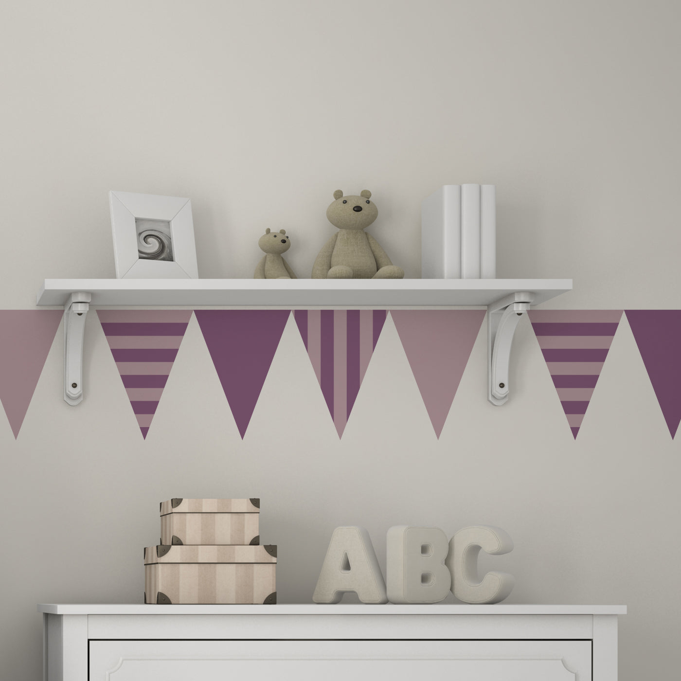 CraftStar Striped Bunting Stencil Set - Horizontal and Vertical