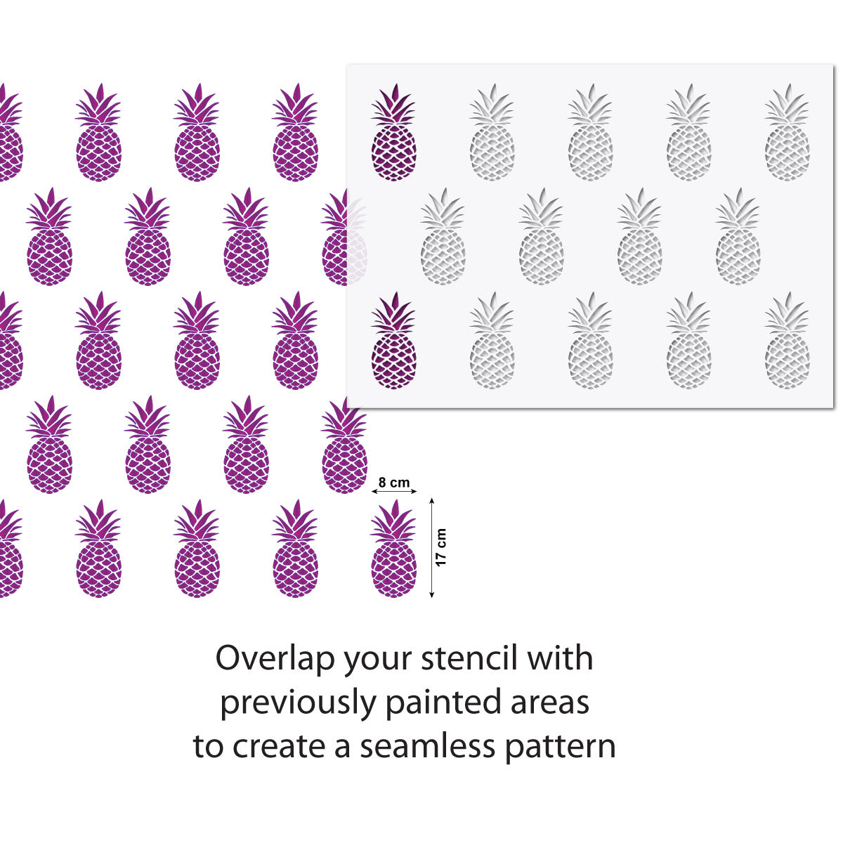 CraftStar Pineapple Repeating Pattern Stencil Use Guide