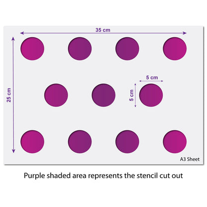 Small Polka Dot Seamless Pattern Stencil Size Guide