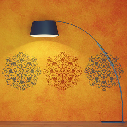 Craftstar Pushpa Mandala Stencil on wall