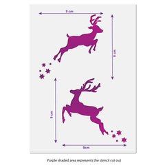 CraftStar Small Reindeer Stencil - Size Guide