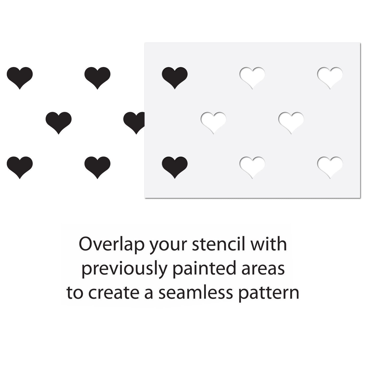 CraftStar Seamless Pattern Heart Stencil Guide