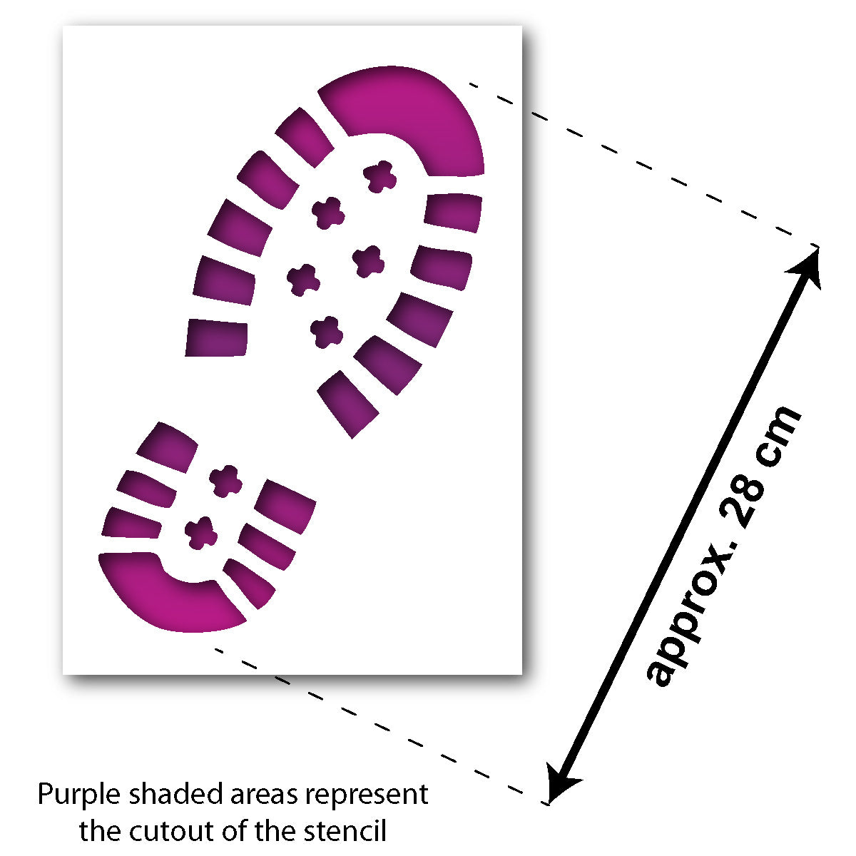 CraftStar Footprint Stencil - Size Guide