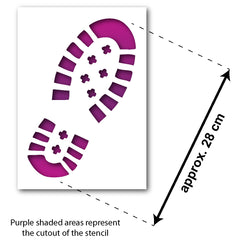 CraftStar Footprint Stencil - Size Guide