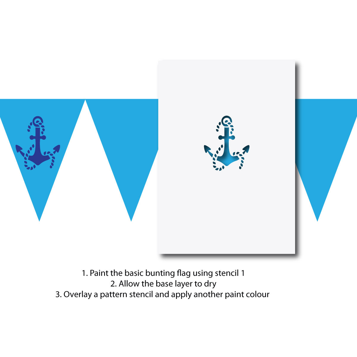CraftStar Seaside Bunting Stencil Set