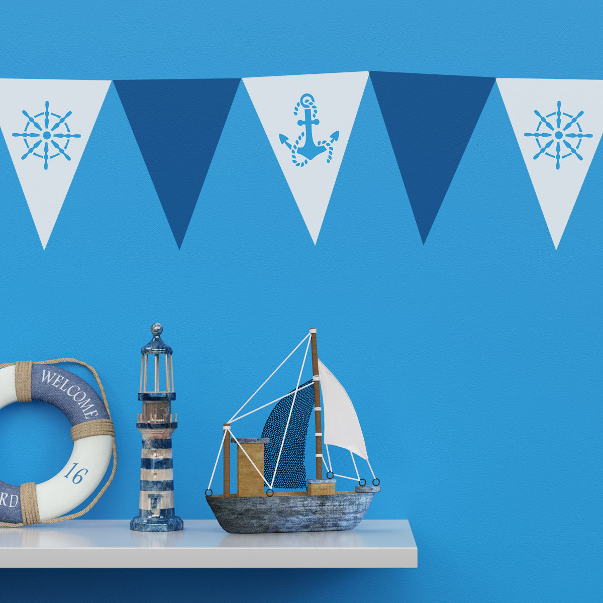 CraftStar Seaside Bunting Stencil Set