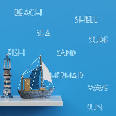 CraftStar Seaside Words Stencil - Nautical Theme Decor