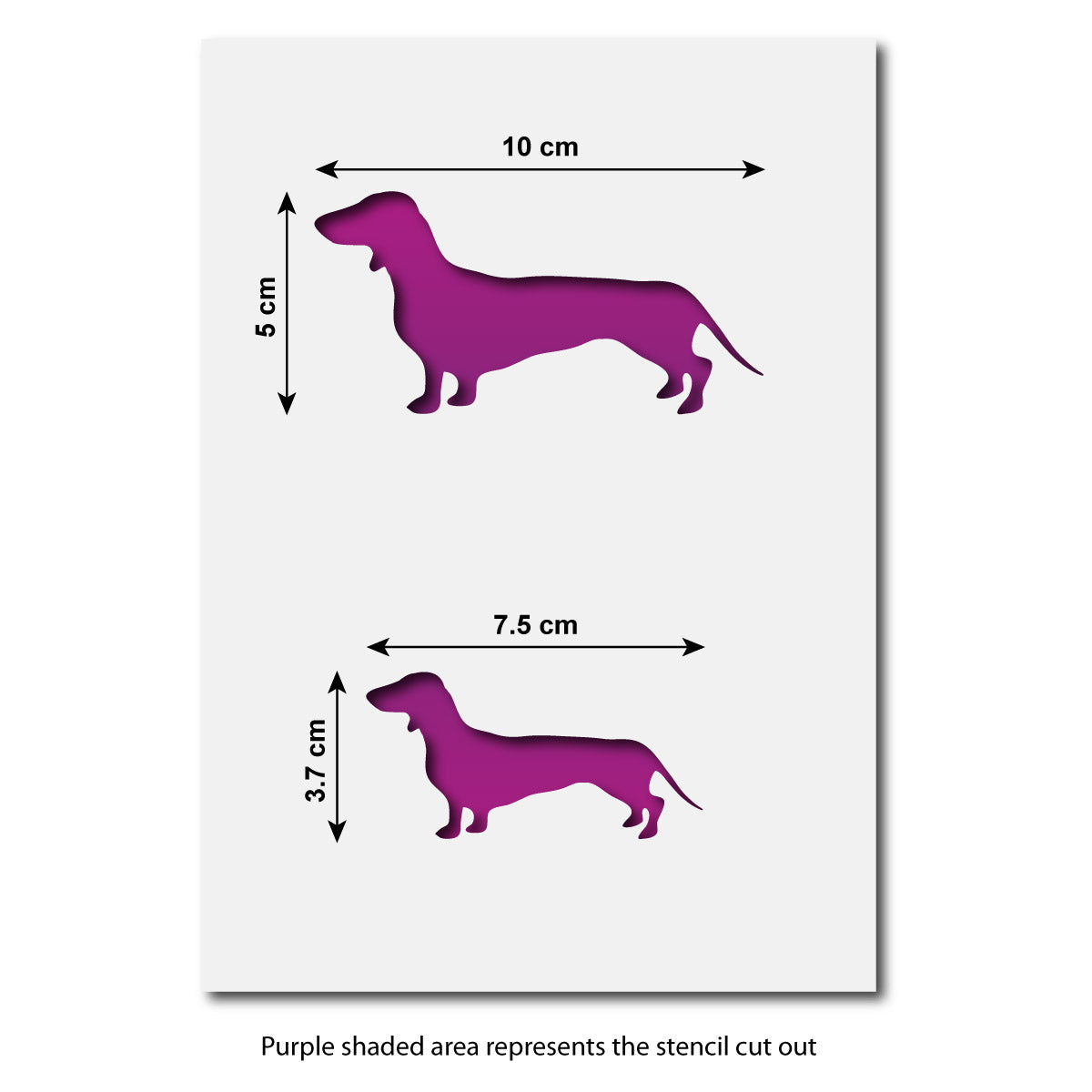 Dachshund Dog Stencil Set Sizes