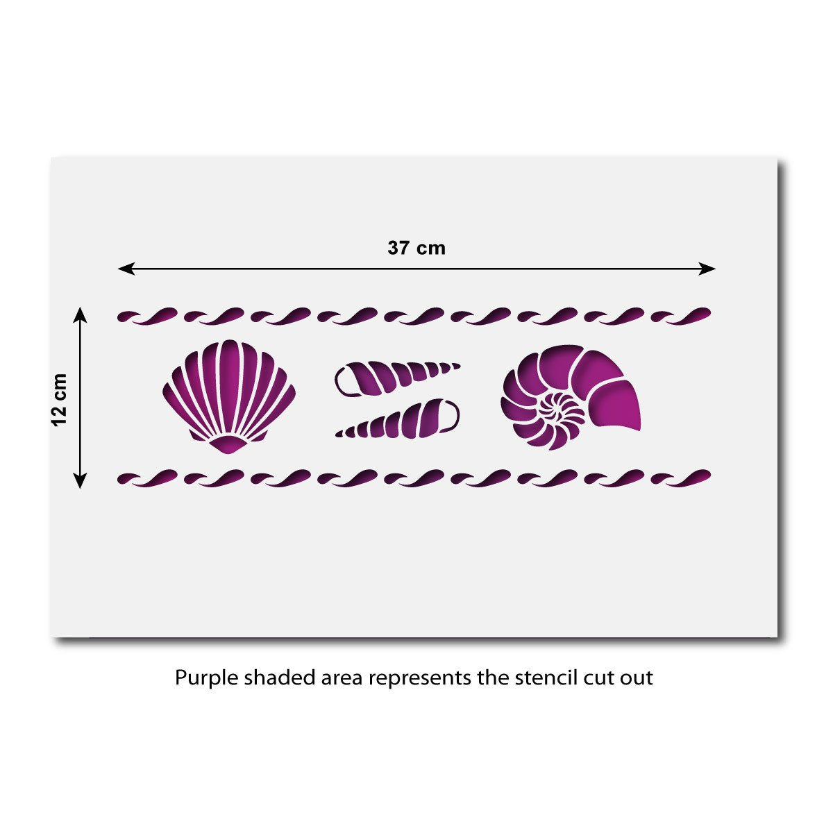 CraftStar Shell Border Stencil Size Information