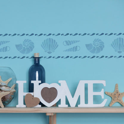 CraftStar Shell Border Stencil in blues