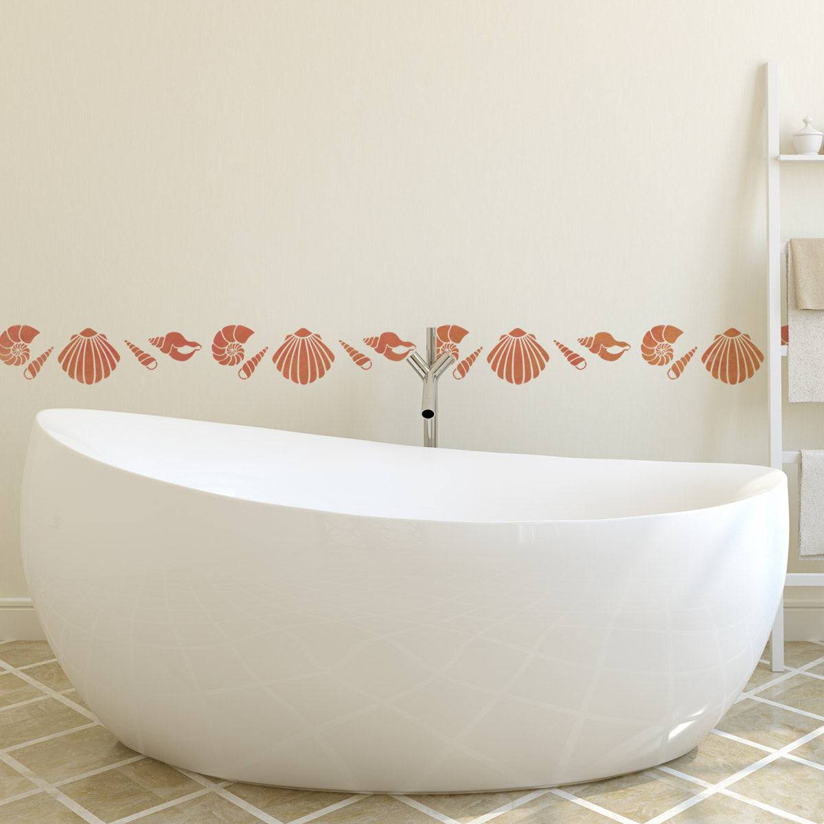 CraftStar Sea Shell Stencil Set in Bathroom