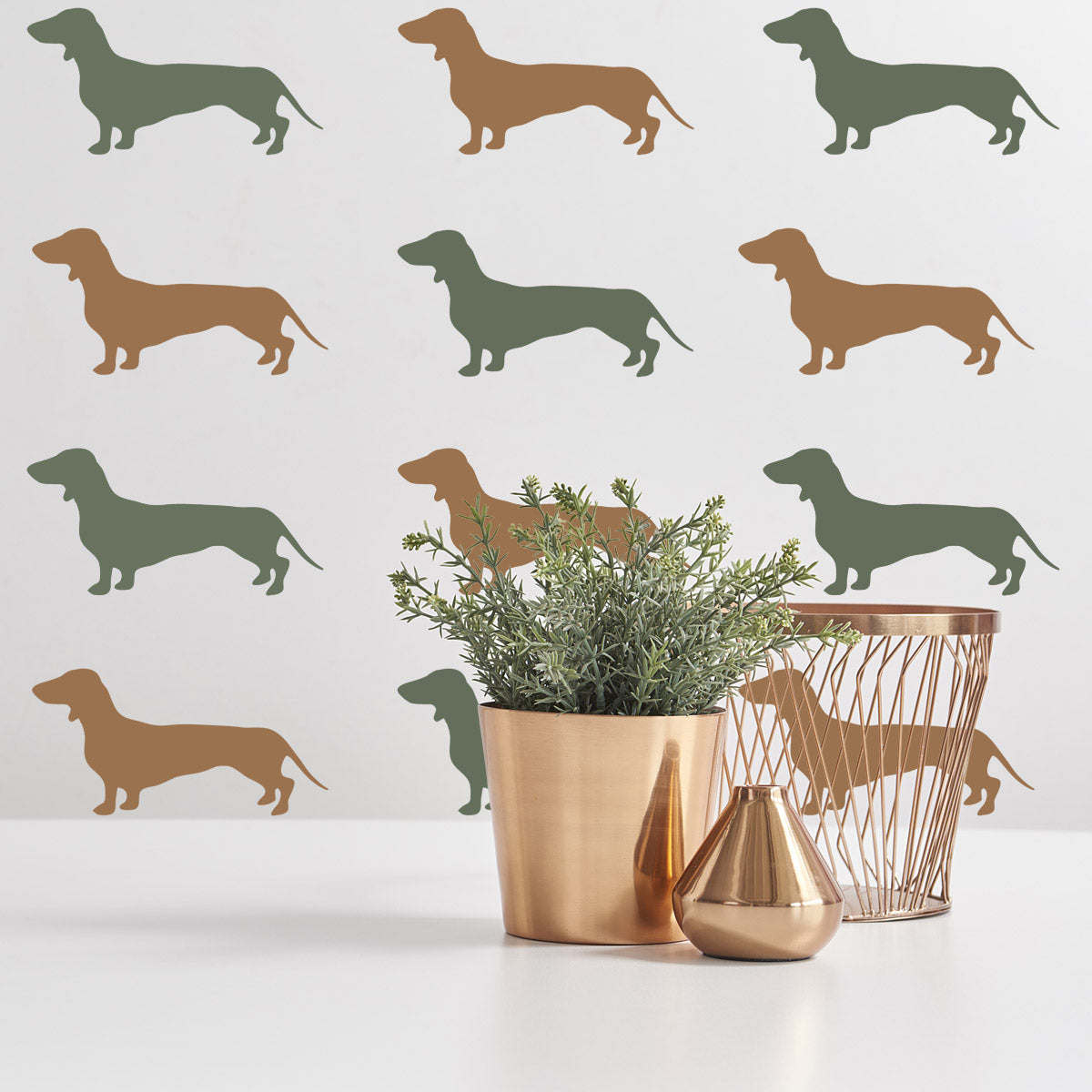 Dachshund Dog Stencil Set on Wall