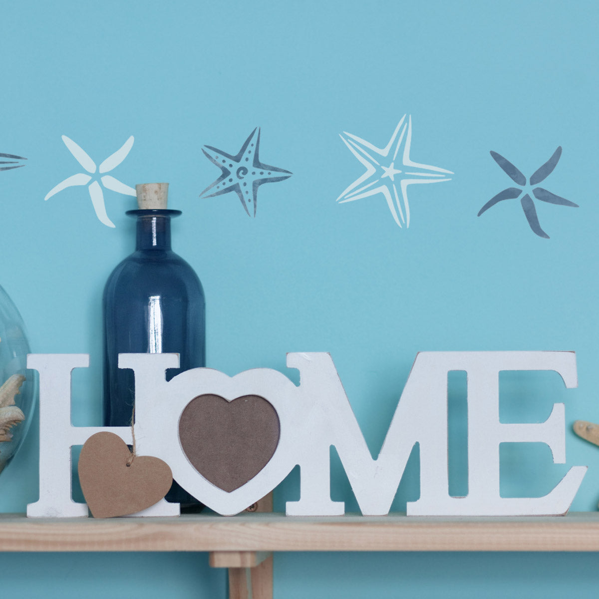 CraftStar Starfish Stencil Set on Wall
