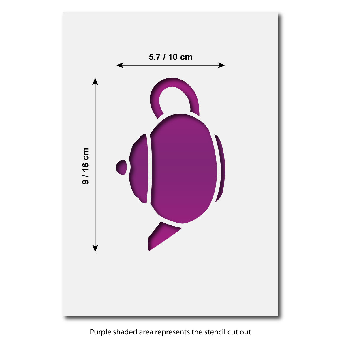 CraftStar Teapot Stencil - Size Guide