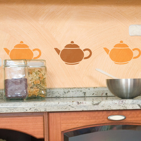 CraftStar Teapot Stencil - Kitchen Wall Border