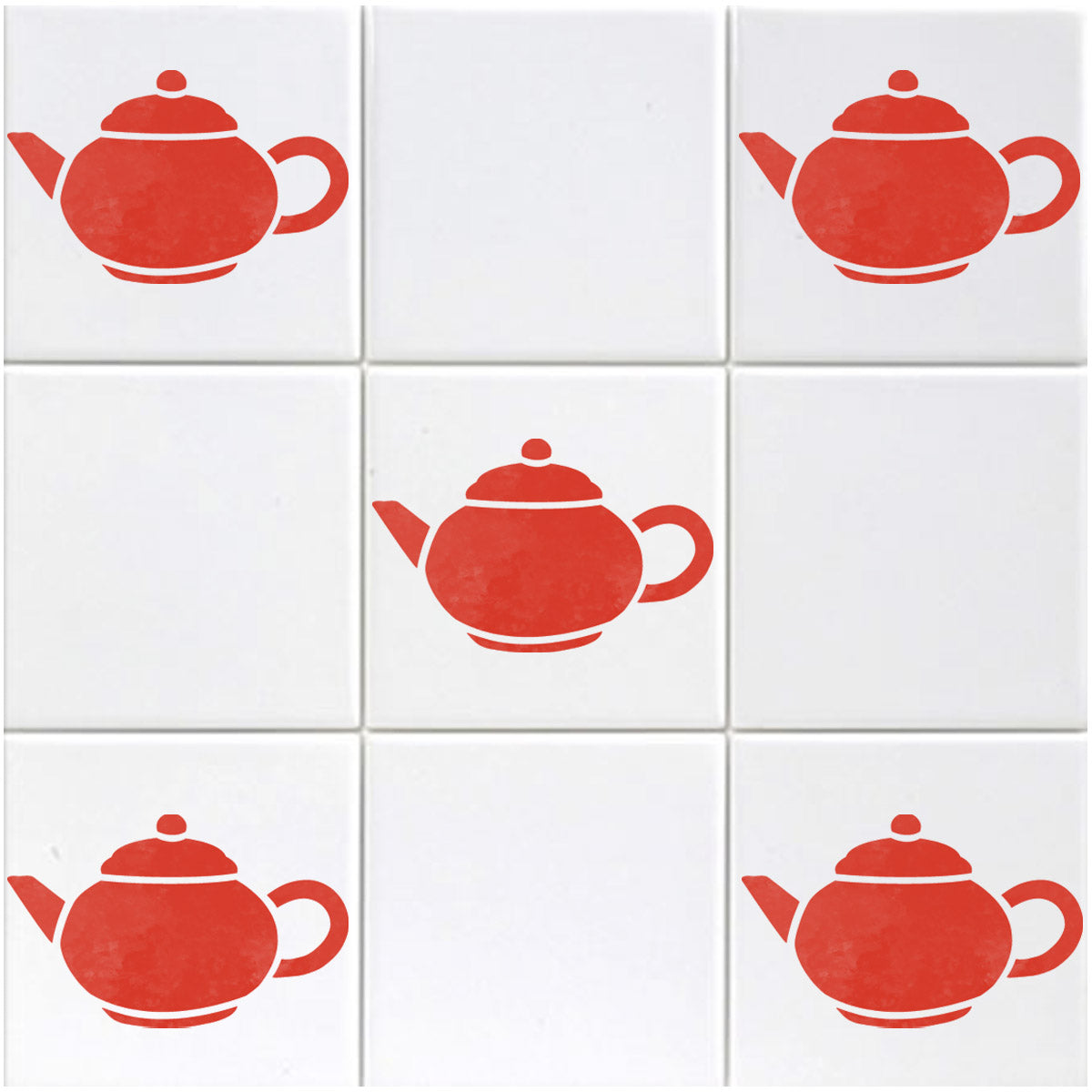 CraftStar Teapot Stencil - Tile Motif