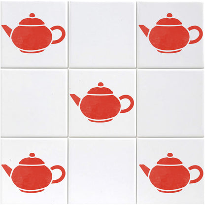 CraftStar Teapot Stencil - Tile Motif