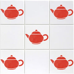 CraftStar Teapot Stencil - Tile Motif