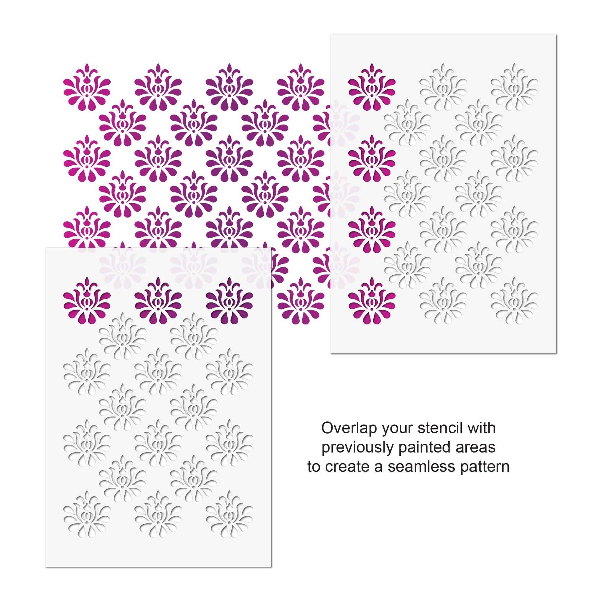 CraftStar Tullia Damask Pattern Stencil Use Guide