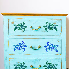 Craftstar Turtle Stencil on furniture