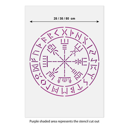 CraftStar Vegvisir Stencil Size Guide