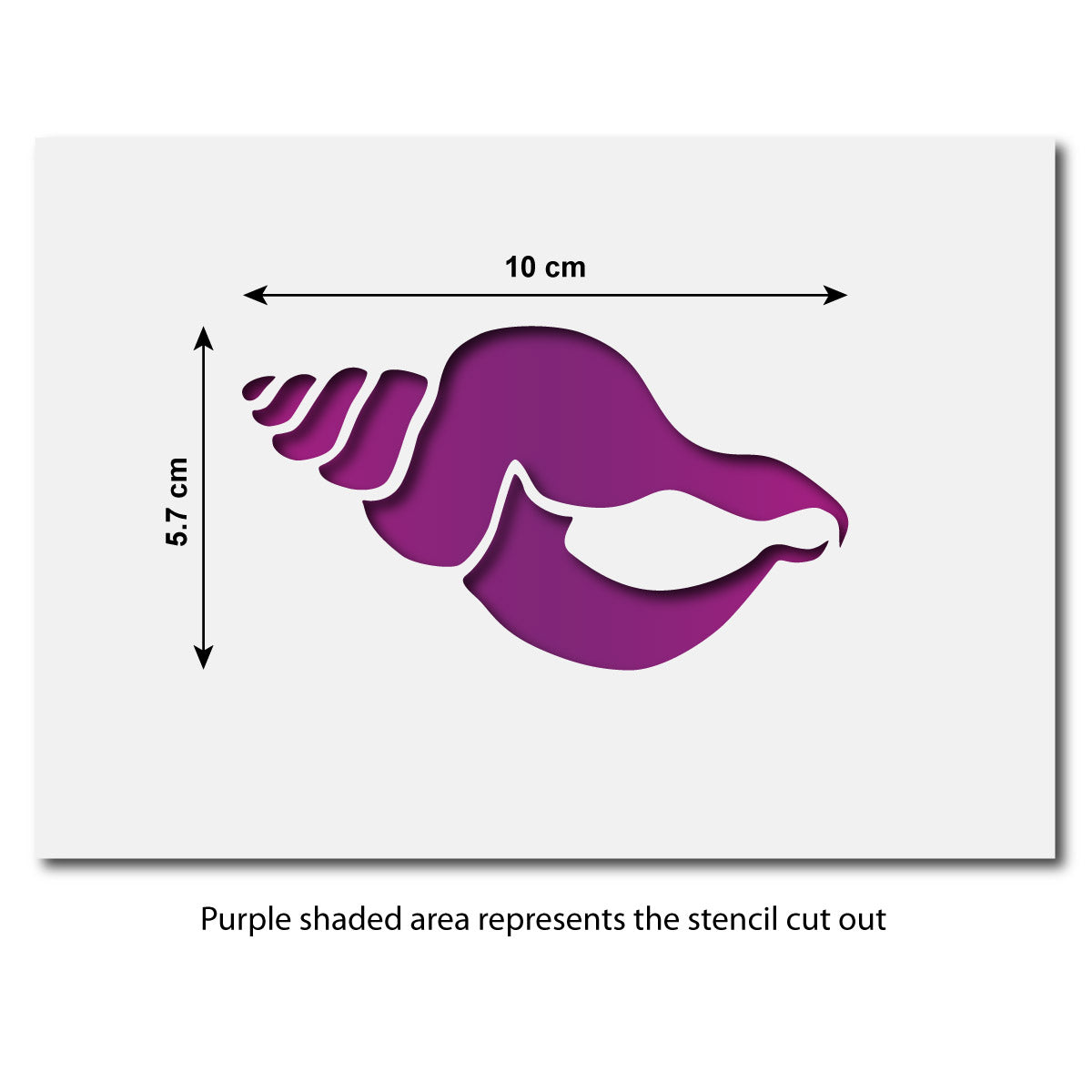 CraftStar Whelk Sea Shell Stencil Size Guide