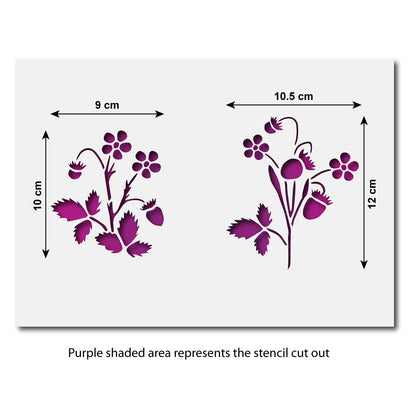 CraftStar Strawberry Plant Stencil Sizes