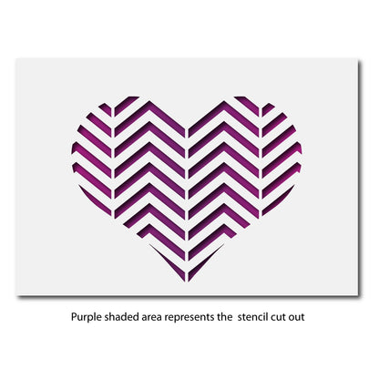 CraftStar Zig Zag Pattern Heart Stencil layout